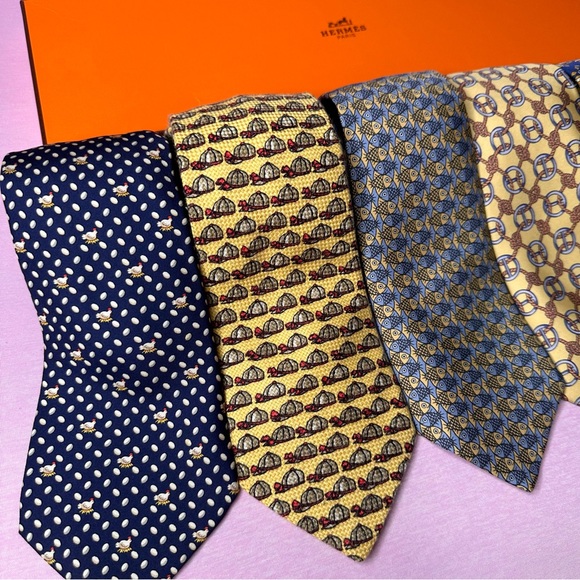 Authentic Hermes 👔4 Piece Tie Bundle 👔 - Picture 6 of 9